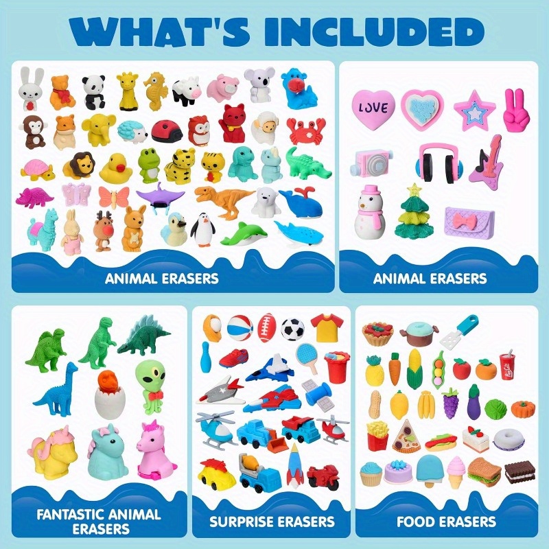 144 Pcs Animal Erasers Kids 3D - Pet Supplies In Bulk review and price