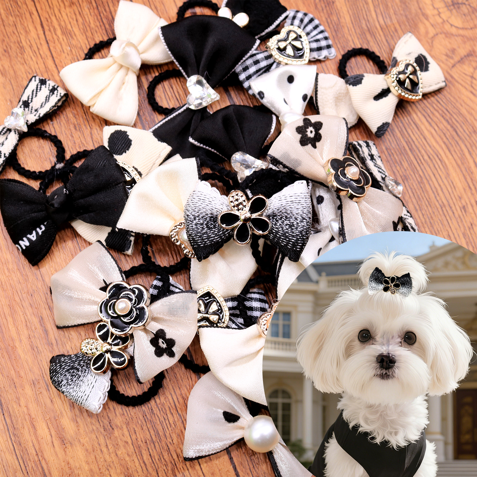 100PCS Luxury Dog Bows With Ru - Pet Supplies In Bulk review and price